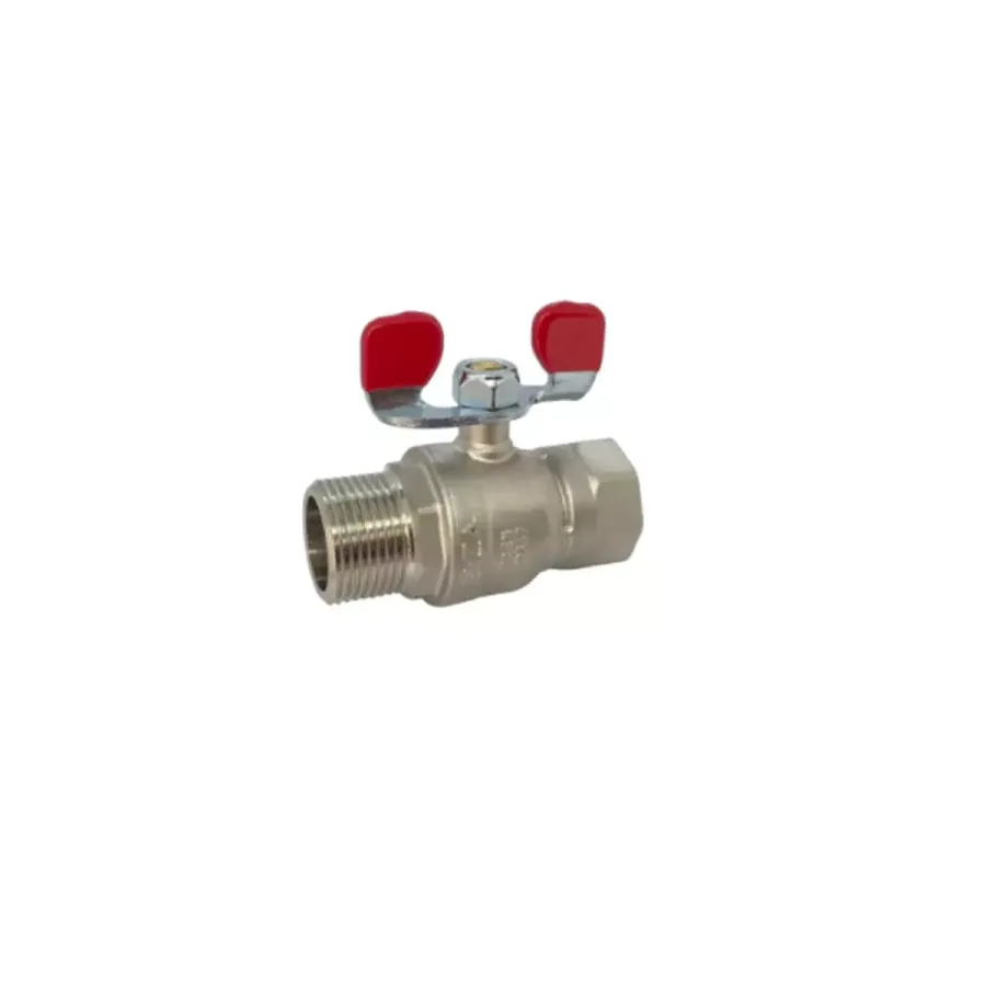 ENDÜSTRİYEL KÜRESEL VALF KIRMIZI VOLAN İÇ DİŞ x DIŞ DİŞ 3/4"